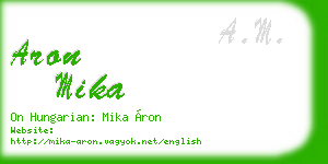 aron mika business card